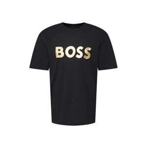 BOSS Green Tričko  zlatá / čierna