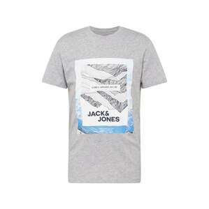 JACK & JONES Tričko 'BOOSTER'  svetlomodrá / svetlosivá / čierna / biela