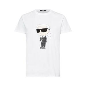 Karl Lagerfeld Tričko 'Ikonik 2.0'  krémová / čierna / šedobiela