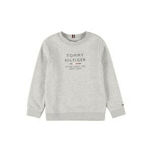 TOMMY HILFIGER Mikina  námornícka modrá / grafitová / sivá melírovaná / červená