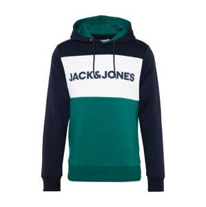 JACK & JONES Mikina  námornícka modrá / smaragdová / biela