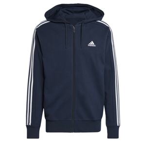 ADIDAS SPORTSWEAR Športová mikina so zipsom 'Essentials French Terry 3-Stripes '  tmavomodrá / biela