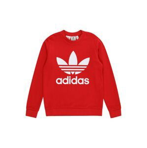 ADIDAS ORIGINALS Mikina 'Trefoil Crew'  červená / biela