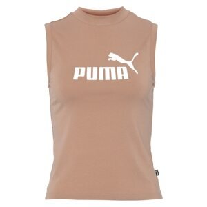 PUMA Športový top  žltohnedá / biela