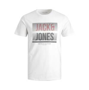 JACK & JONES Tričko 'Brix'  červená / čierna / biela