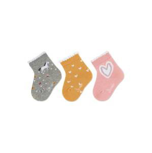 STERNTALER Ponožky  medová / sivá / zmiešané farby / staroružová