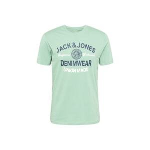 JACK & JONES Tričko  námornícka modrá / mätová / biela