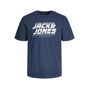 JACK & JONES Tričko 'ELLIOT'  tmavomodrá / biela