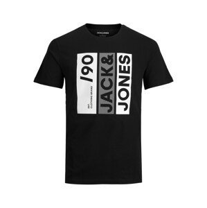 JACK & JONES Tričko 'JIO'  čierna / biela