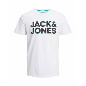 JACK & JONES Tričko  nebesky modrá / čierna / šedobiela