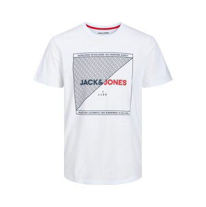 JACK & JONES Tričko 'RALF'  tmavomodrá / červená / šedobiela