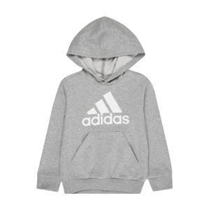 ADIDAS SPORTSWEAR Športová mikina 'Essentials Logo'  sivá melírovaná / biela