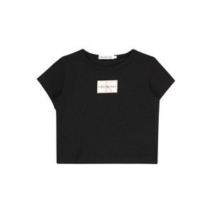 Calvin Klein Jeans Tričko  krémová / tmelová / čierna
