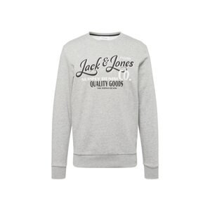 JACK & JONES Mikina 'ANDY'  sivá melírovaná / čierna / biela