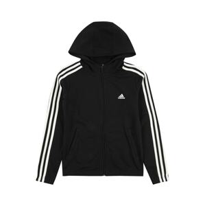 ADIDAS SPORTSWEAR Športová mikina so zipsom 'Essentials'  čierna / biela