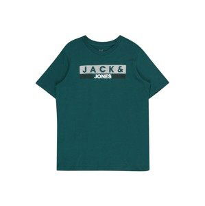 Jack & Jones Junior Tričko  tmavozelená / čierna / biela