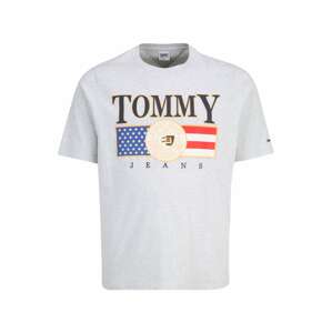 Tommy Jeans Plus Tričko  modrá / sivá melírovaná / jasne červená / biela