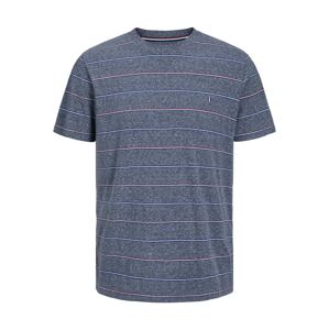 JACK & JONES Tričko 'COLEMAN'  tmavomodrá / burgundská / biela