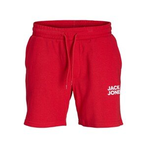 JACK & JONES Nohavice 'Bex'  krvavo červená / biela