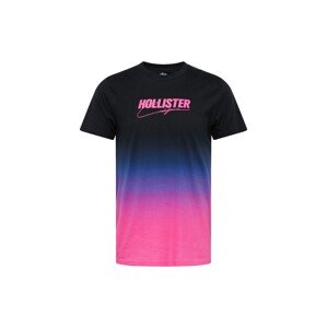 HOLLISTER Tričko  modrofialová / fuksia / čierna