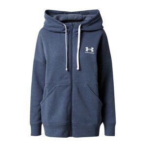 UNDER ARMOUR Športová mikina so zipsom  tmavosivá / biela