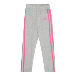 ADIDAS SPORTSWEAR Športové nohavice 'Essentials 3-Stripes'  sivá melírovaná / fuksia