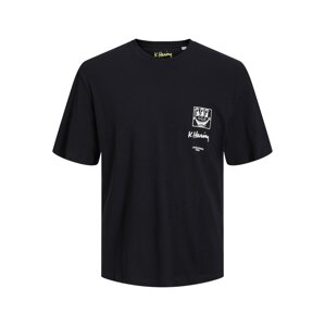 JACK & JONES Tričko 'Keith Haring'  žltá / čierna / biela