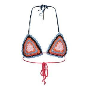 VERO MODA Bikinový top 'Renu'  modrosivá / oranžová / ružová / čierna