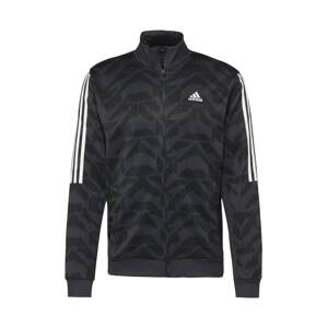 ADIDAS SPORTSWEAR Športová mikina so zipsom  tmavosivá / čierna / biela