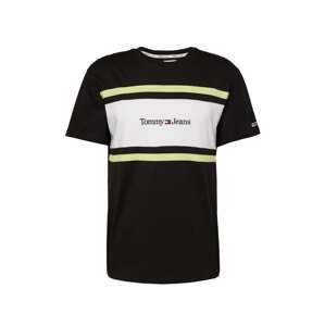 Tommy Jeans Tričko  svetlozelená / červená / čierna / biela
