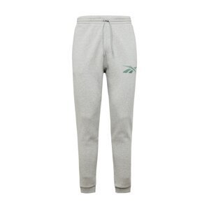 Reebok Sport Športové nohavice  sivá melírovaná / zelená
