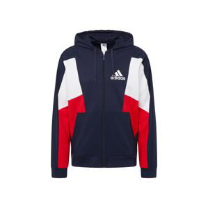 ADIDAS SPORTSWEAR Športová mikina so zipsom 'Essentials Colorblock '  tmavomodrá / červená / biela