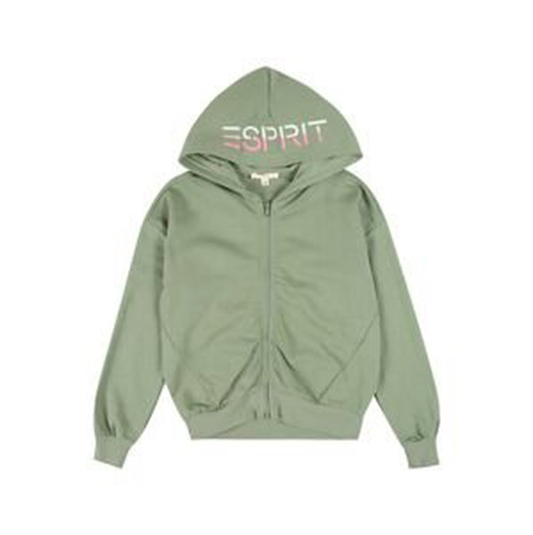 ESPRIT Tepláková bunda  kiwi / svetloružová / biela