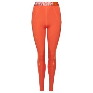 Superdry Športové nohavice  oranžová / biela