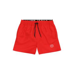 Jack & Jones Junior Plavecké šortky  červená / biela