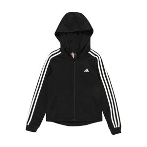 ADIDAS SPORTSWEAR Športová mikina so zipsom 'Train Essentials'  čierna / biela