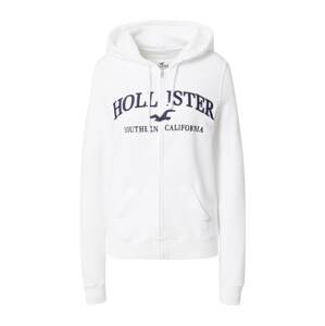 HOLLISTER Tepláková bunda 'EMEA'  námornícka modrá / biela