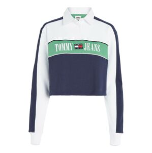 Tommy Jeans Mikina  námornícka modrá / zelená / biela