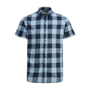 JACK & JONES Košeľa 'GINGHAM'  modrá denim / svetlomodrá