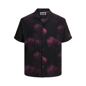 JACK & JONES Košeľa 'Unnatural'  fuksia / čierna