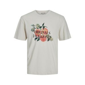 JACK & JONES Tričko 'Flores'  béžová / zelená / oranžová / čierna