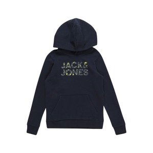 Jack & Jones Junior Mikina  námornícka modrá / neónovo žltá