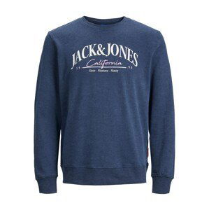 JACK & JONES Mikina 'PALMA'  námornícka modrá / orgovánová / biela