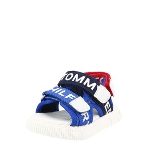 TOMMY HILFIGER Otvorená obuv  modrá / tmavomodrá / červená / biela