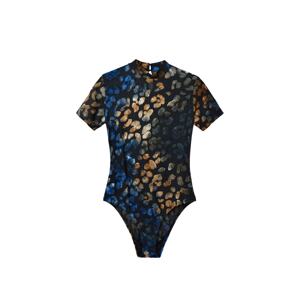 Desigual Košeľové body 'Felino'  modrá / bronzová / zlatá / čierna