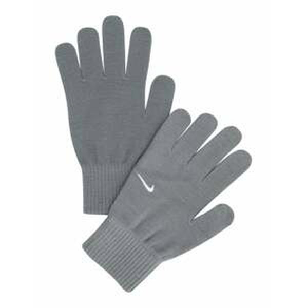 NIKE Prstové rukavice 'Swoosh Knit 2.0'  sivá / biela