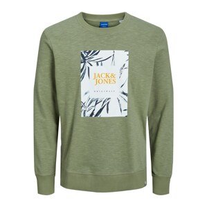 Jack & Jones Junior Mikina 'Crayon'  tmavomodrá / olivová / oranžová / biela