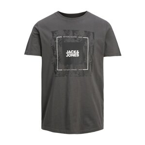 JACK & JONES Tričko 'Tropicana'  grafitová / čierna / šedobiela