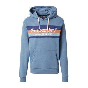 Superdry Mikina  dymovo modrá / tmavomodrá / oranžová / biela