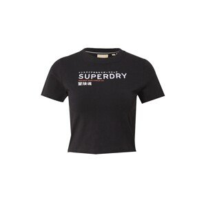 Superdry Tričko  koralová / čierna / biela